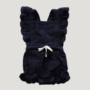 Jamie Kay 1year Navy Blue Ruffled Baby Romper